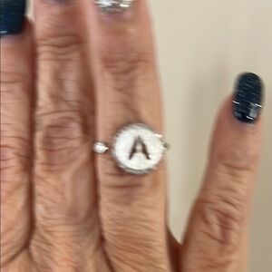 Elegant Silver Initial Ring